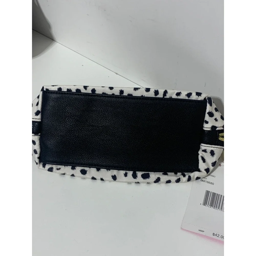 Betsey Johnson Black and White Polka Dot Nylon Tote and Matching Zippered Bag
